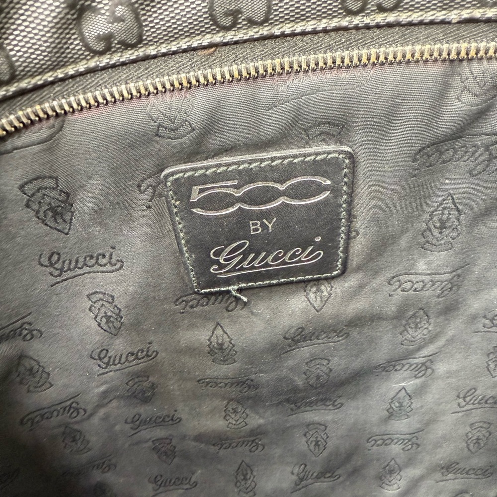 Authentic Gucci Fiat 500 collaboration unisex crossbody bag black imprime canvas - Picture 15 of 16